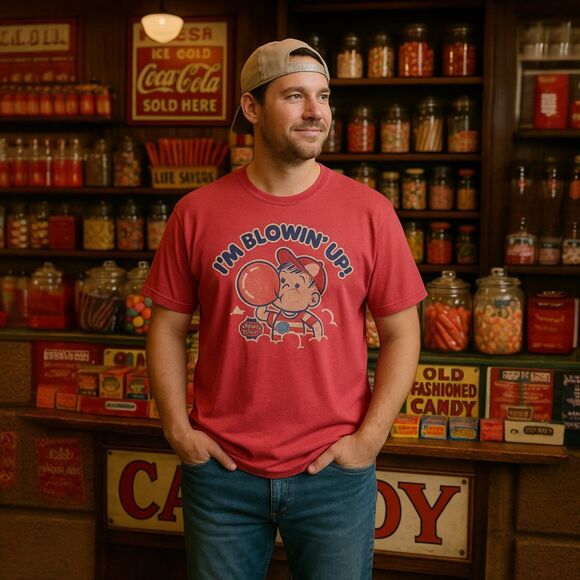 Junk Food Dubble Bubble “I’m Blowin’ Up!” Retro Graphic T-Shirt 2XL Red - Picture 2 of 6